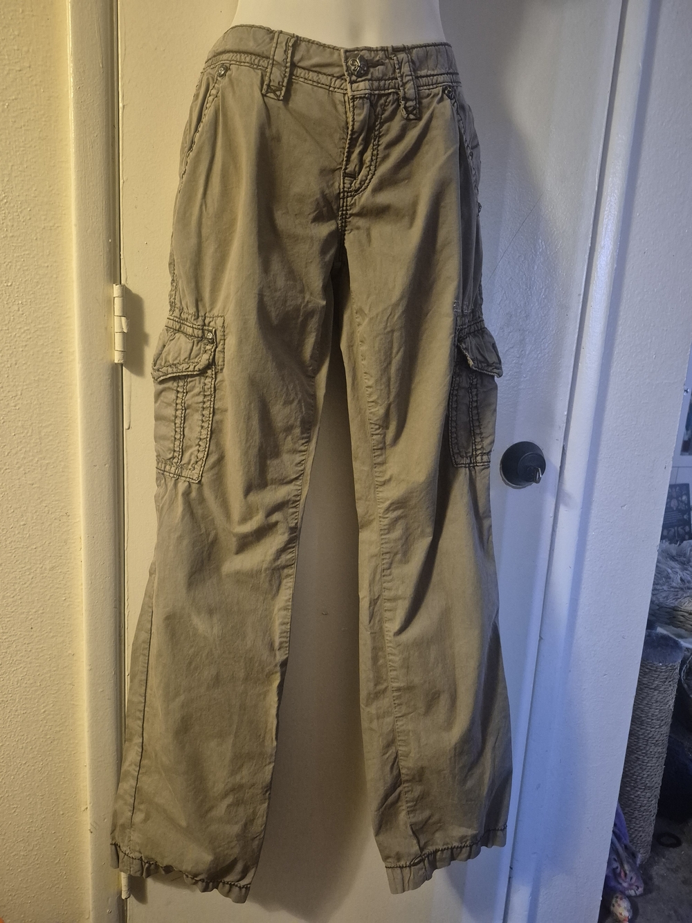 Rock Revival Olive Green Cargo Jumpsuit Pants